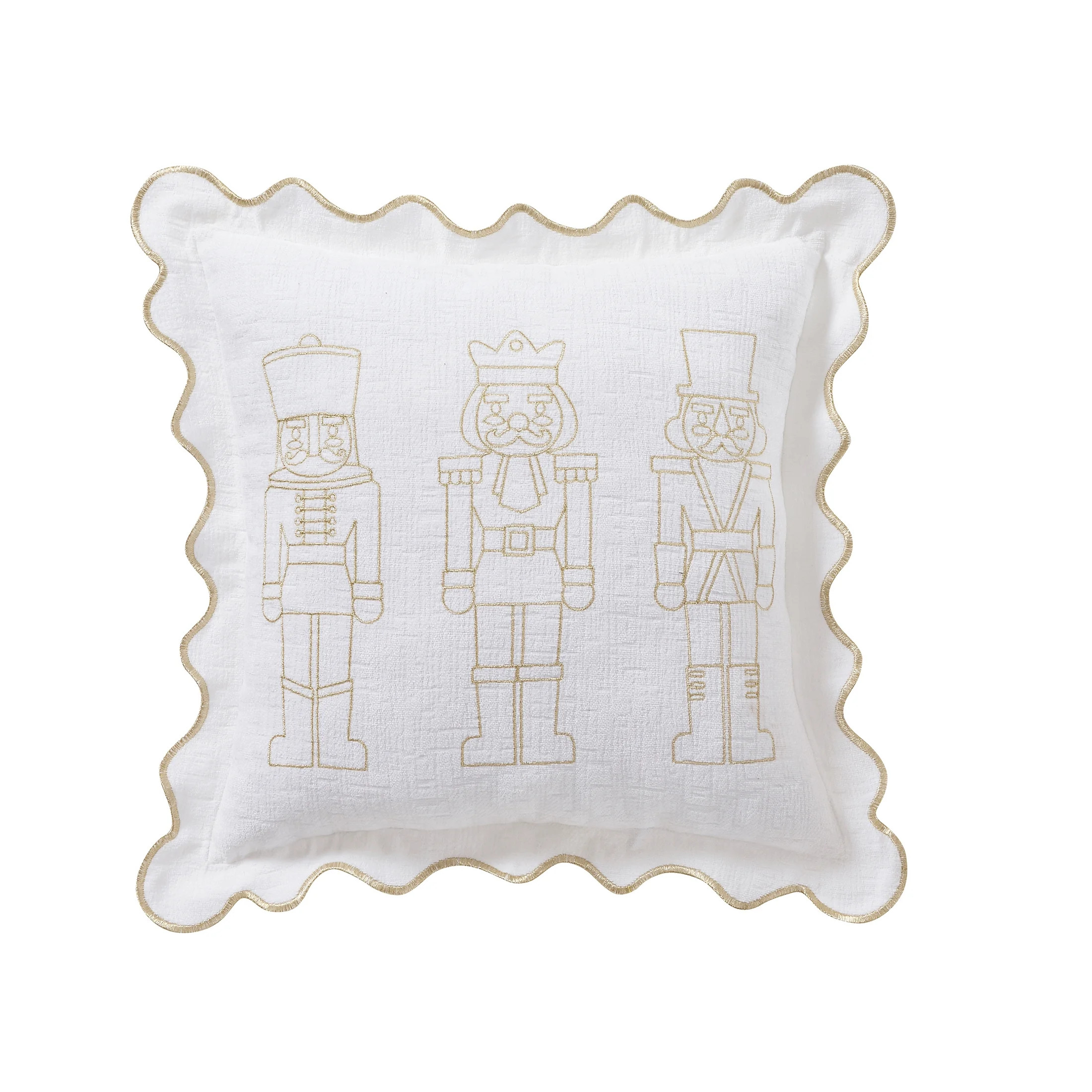 My Texas House 18" x 18" White Nutcracker Chenille Holiday Decorative Pillow | Walmart (US)