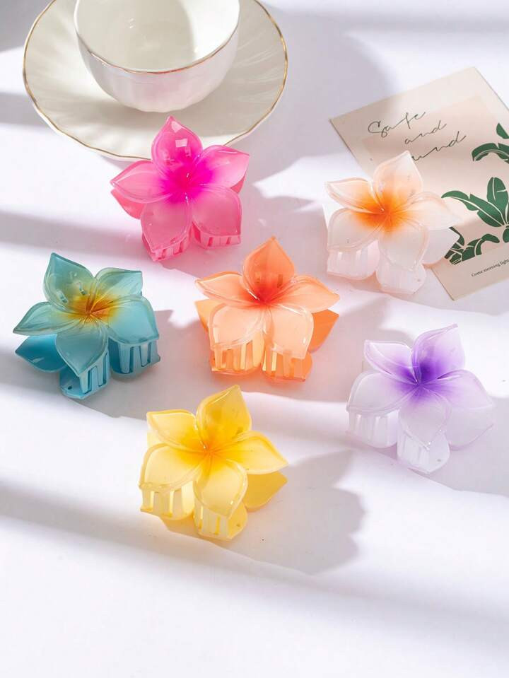 4pcs Gradient Lily Flower Claw Clips, Versatile Hair Accessories | SHEIN
