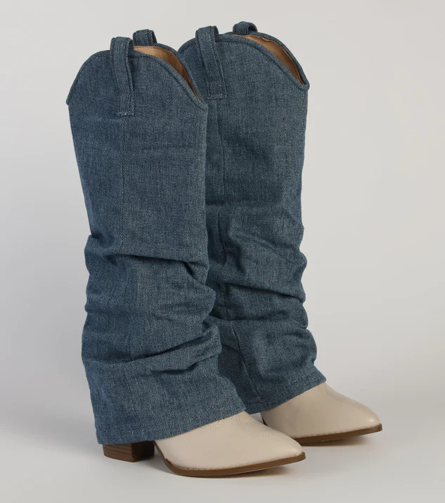 Denim Diva Fold-Over Western Boots | Windsor Stores