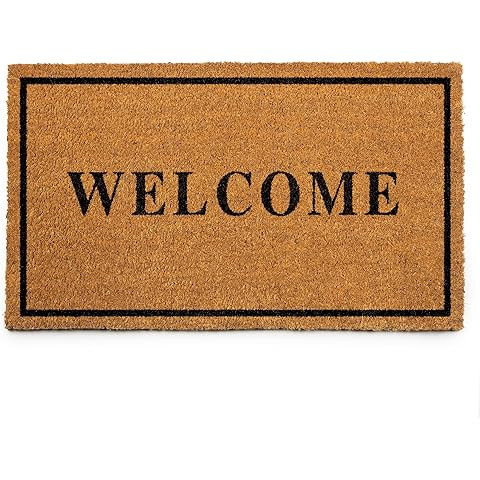 KANKUN Coco Coir Door Mat with Heavy Duty Backing, Welcome Doormat (17" x 30"), Doormat Entrance ... | Amazon (US)