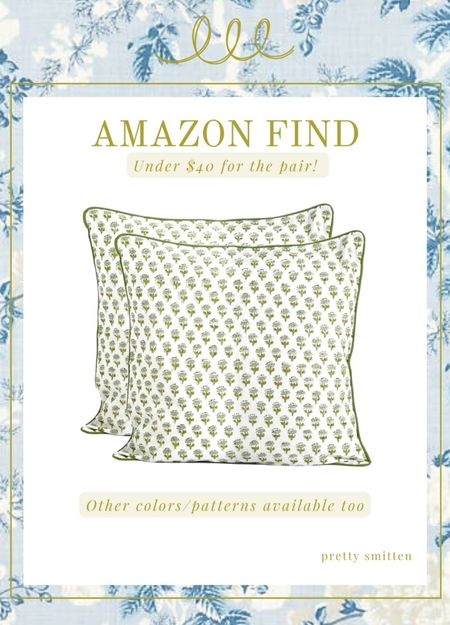 Budget friendly block print pillow from Amazon - available in many styles and colors! 

#LTKhome