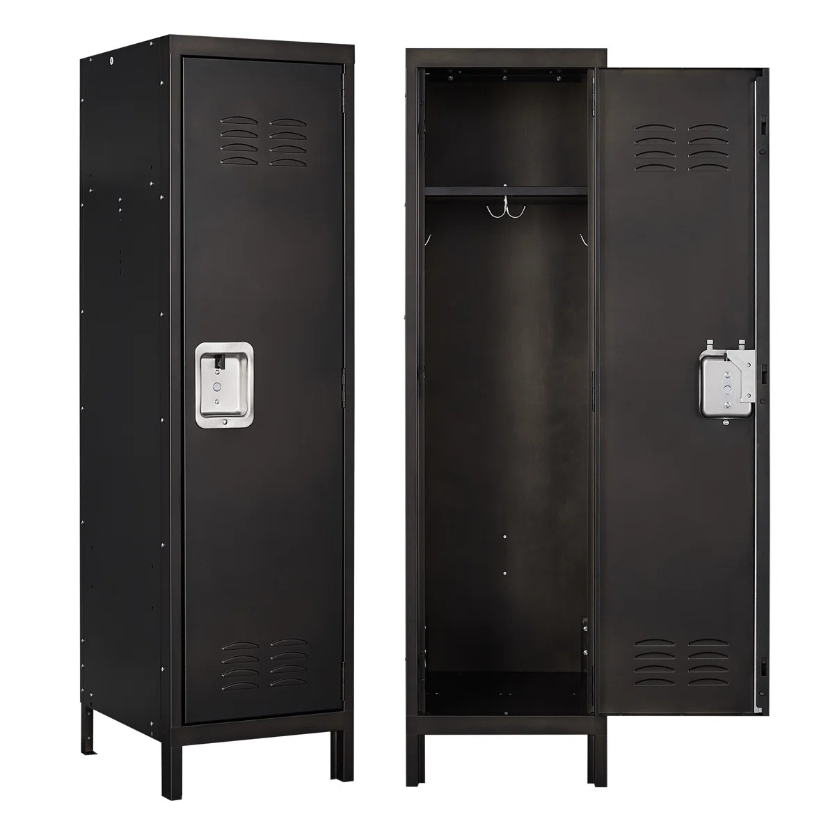 15 Inch Wide Steel Storage Locker Cabinet with 1 Door and Hanging Hooks | Wayfair North America