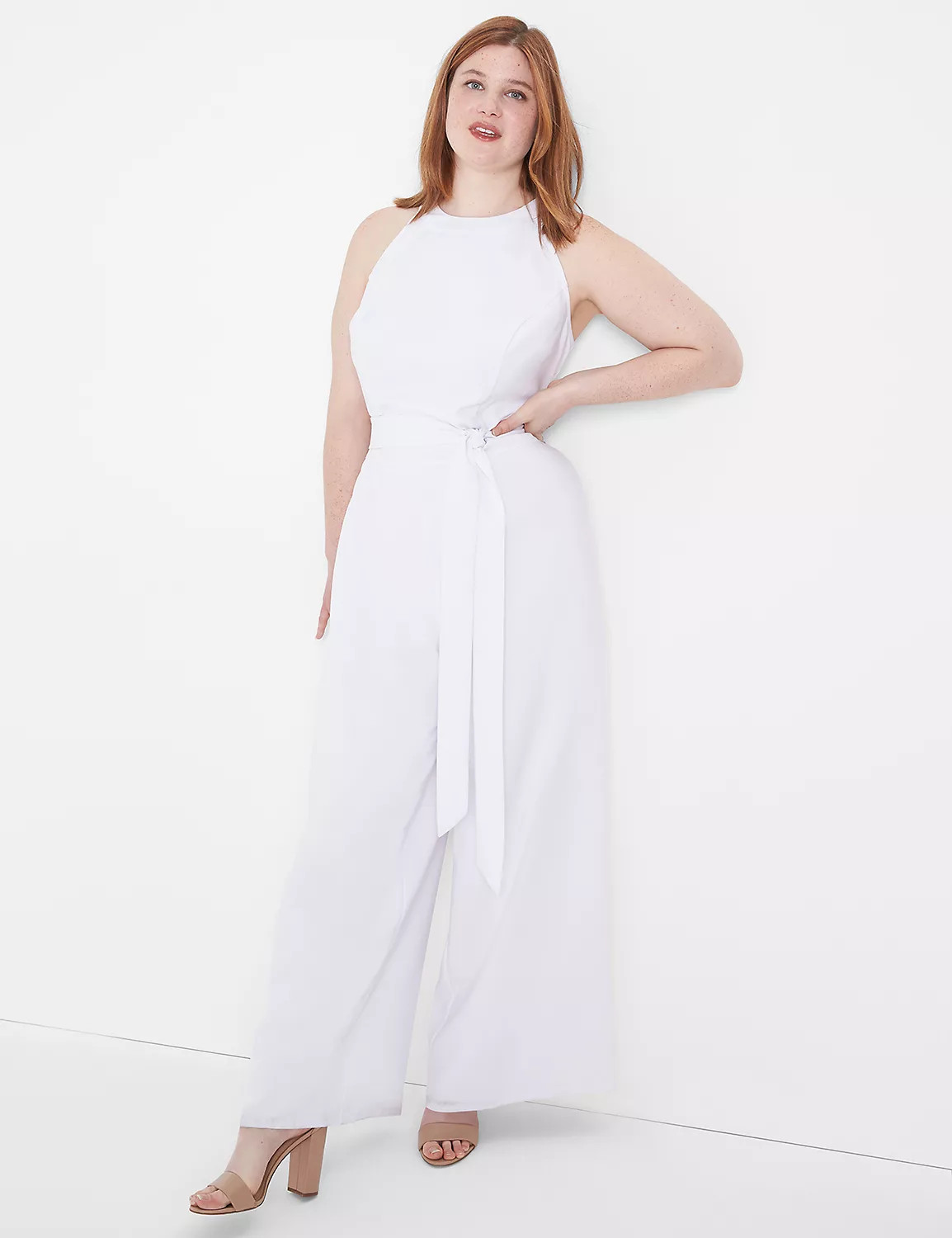 Halter-Neck Exposed Zipper Jumpsuit | LaneBryant | Lane Bryant (US)