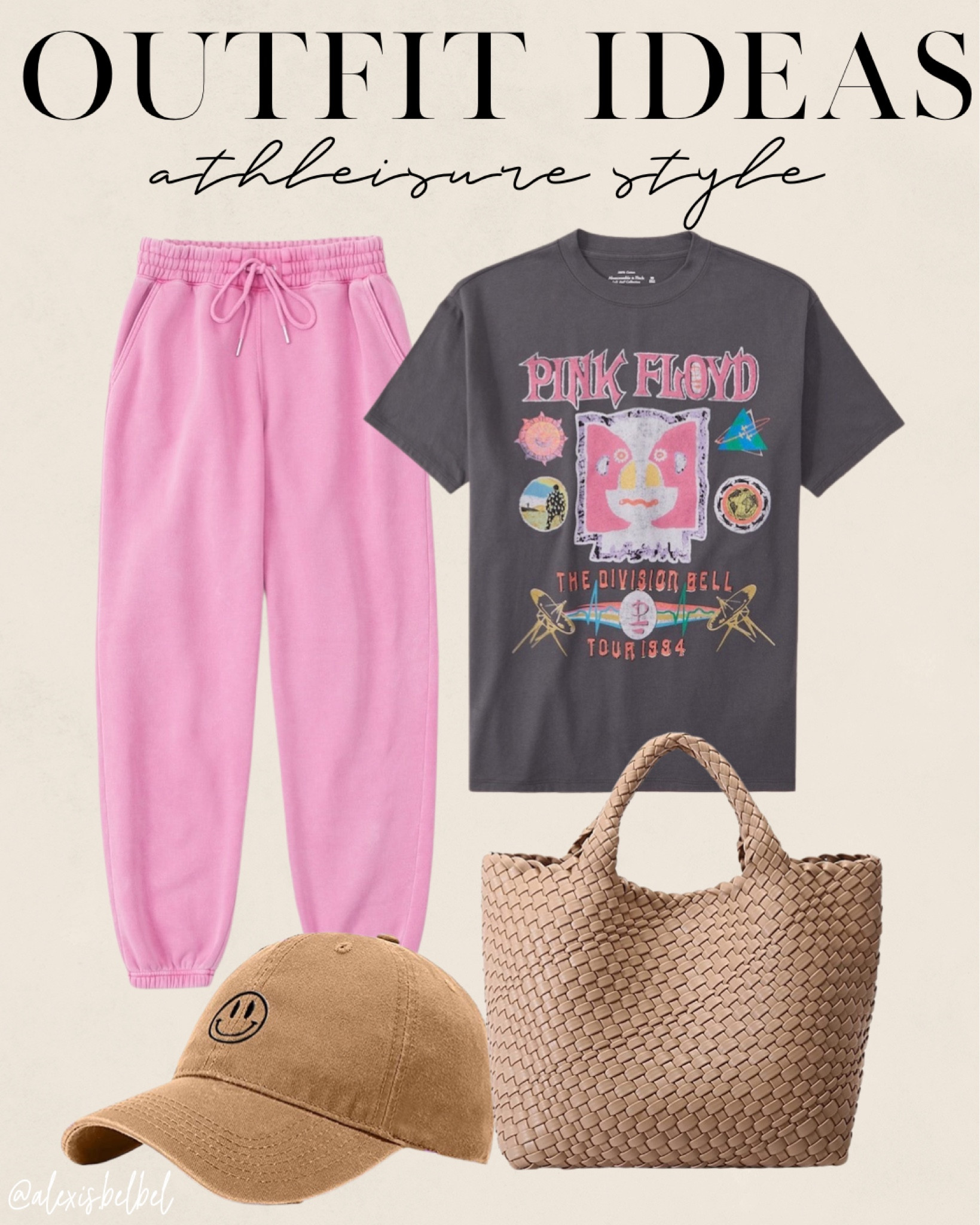 Casual outfit idea : pink joggers size xxs, graphic tee size xs, amazon woven Tote and cap  

#LTKunder50 #LTKunder100
