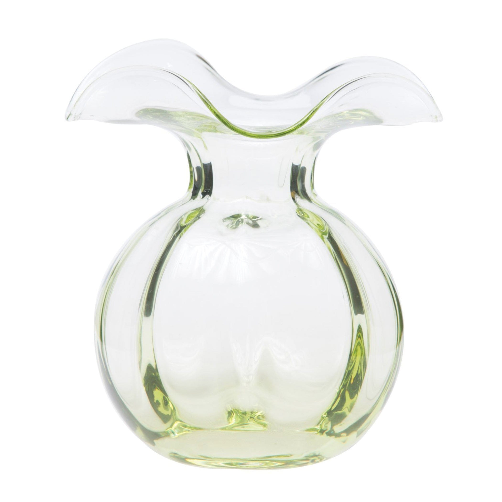 Hibiscus Glass Green Medium Fluted Vase | VIETRI