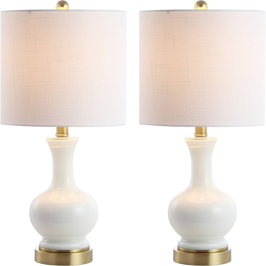 JONATHAN Y JYL4033A-SET2 Set of 2 Table Lamps Cox 22" Glass/Metal LED Table Lamp Contemporary Bed... | Amazon (US)