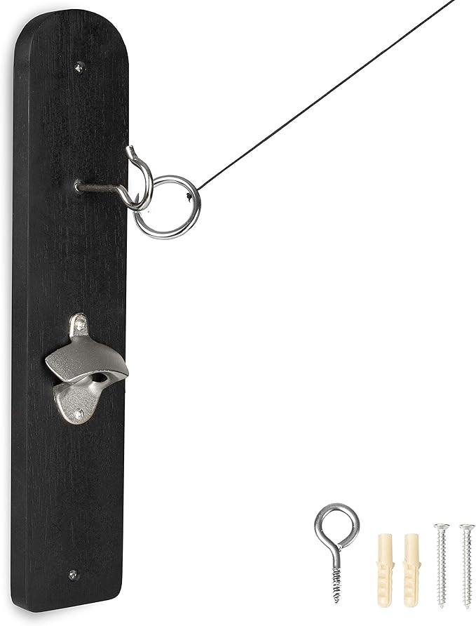 Amazon.com : Barcaloo Hook and Ring Game with Bootle Opener and Magnetic Bottle Cap Catch - Black... | Amazon (US)