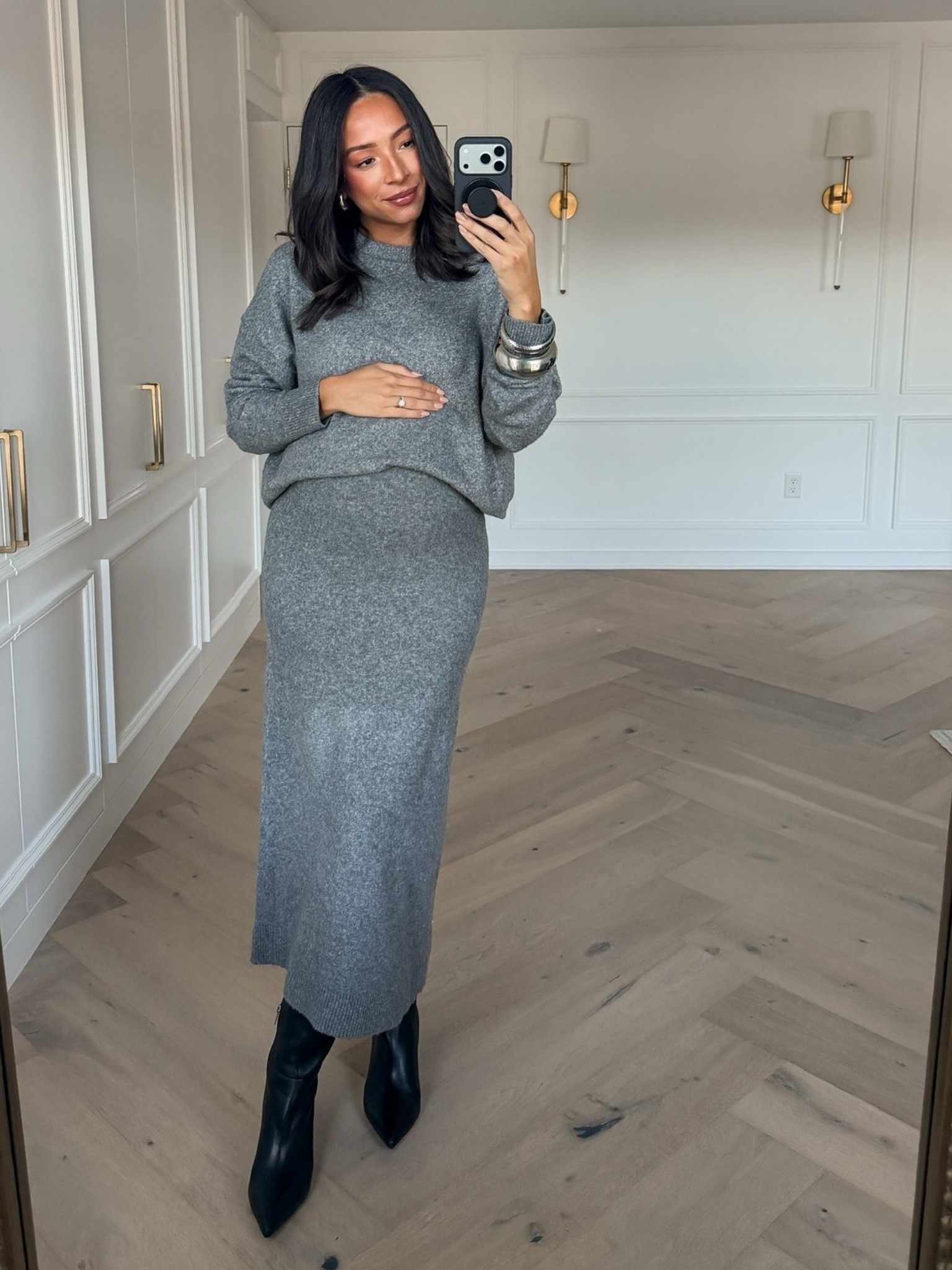 I love this matching set! It is perfect for date night and can be worn to the office. Wearing size M grey sweater (fits oversized) and size S maxi skirt @express #dresstoexpress #expresspartner

Workwear
Office outfit
Work outfit 
Fall outfit 
Fall fashion 
Matching set
Sweater set 

#LTKWorkwear #LTKBump #LTKStyleTip