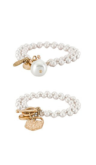 X Sofia Richie Pearl Bracelet Set in Two Tone | Revolve Clothing (Global)