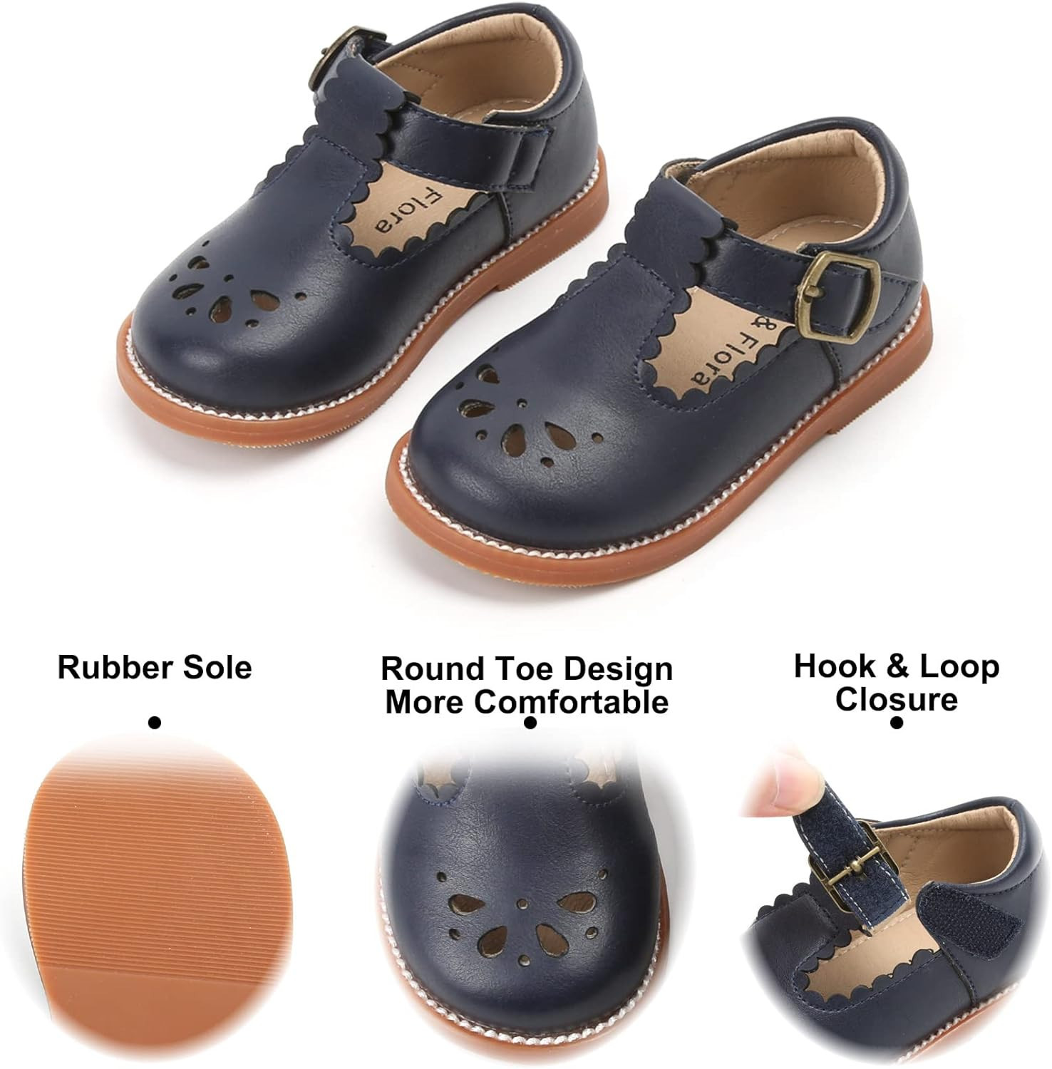 Felix & Flora Toddler Little Girl Mary Jane Dress Shoes - Ballet Flats for Girl Party School Shoe... | Amazon (US)