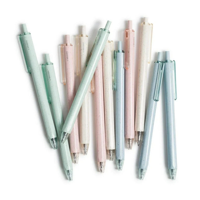 U Brands U-Eco Recycled Gel Click Pens, Set of 12, Pastel Speckle, Medium (0.7 mm) Point, Black I... | Walmart (US)