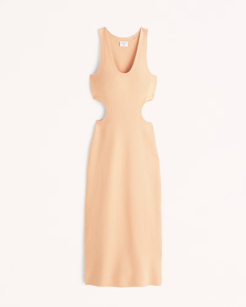 Elevated Knit Side Cutout Midi Dress | Abercrombie & Fitch (US)
