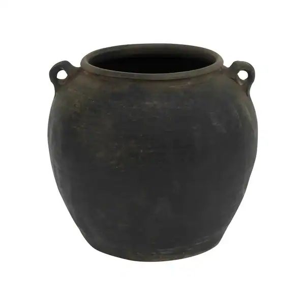 Lily's Living Large Vintage Black Pottery Jar with Two Handles, 13 Inch Tall (Size & Finish Vary)... | Bed Bath & Beyond