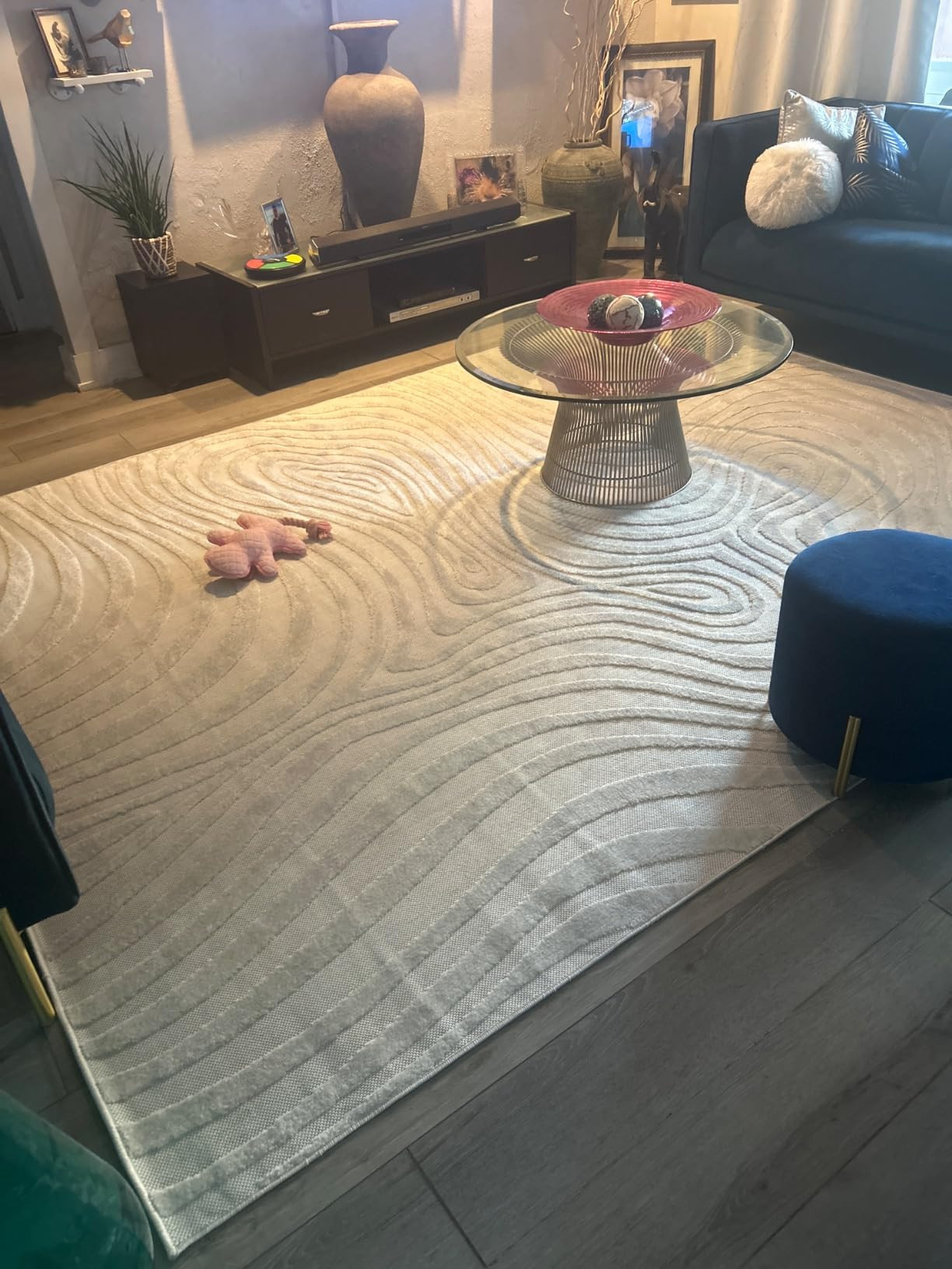 JONATHAN Y SCN103B-8 Maribo High-Low Abstract Groovy Striped Indoor/Outdoor Area Rug, Contemporar... | Amazon (US)