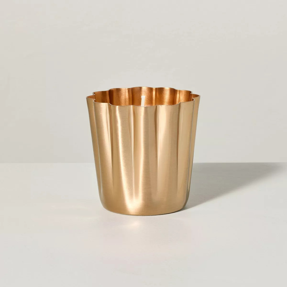 Pleated Brass Christmas Votive Candle 5.5oz - Hearth & Hand™ with Magnolia | Target