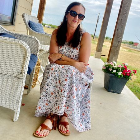 Lightweight, breezy summer dress - one of my go to maxi dress picks! Pairs beautifully with leather sandals + a summery, beaded bracelet. Vacation outfit. 

#LTKunder50 #LTKSeasonal #LTKFind