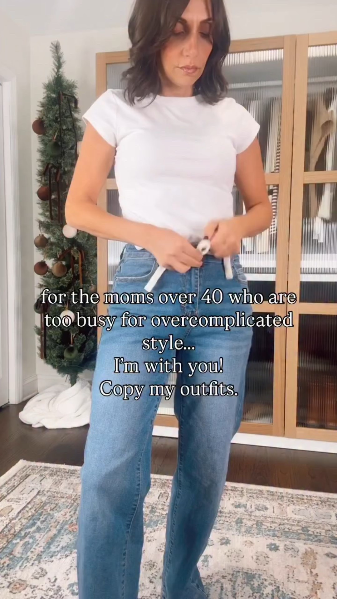 As we go through this month and put pressure on ourselves to do all the holiday things…let’s not put pressure on how we look everyday! We can look festive and fun and stylish while also being comfortable. Style doesn’t have to be overcomplicated! 

Copy these easy looks! I love these affordable pieces you can wear during the holiday season but also beyond! 

And drawstring jeans…say no more!!
Run TTS

Comment SHOP for the links. 
My vest and jeans are both on sale! Deal can end at anytime!

#amazonstyle #amazonoutfit #amazoninfluencer #amazonfinds #over40fashion #over40fashion #over40mom #over40women #easystyle