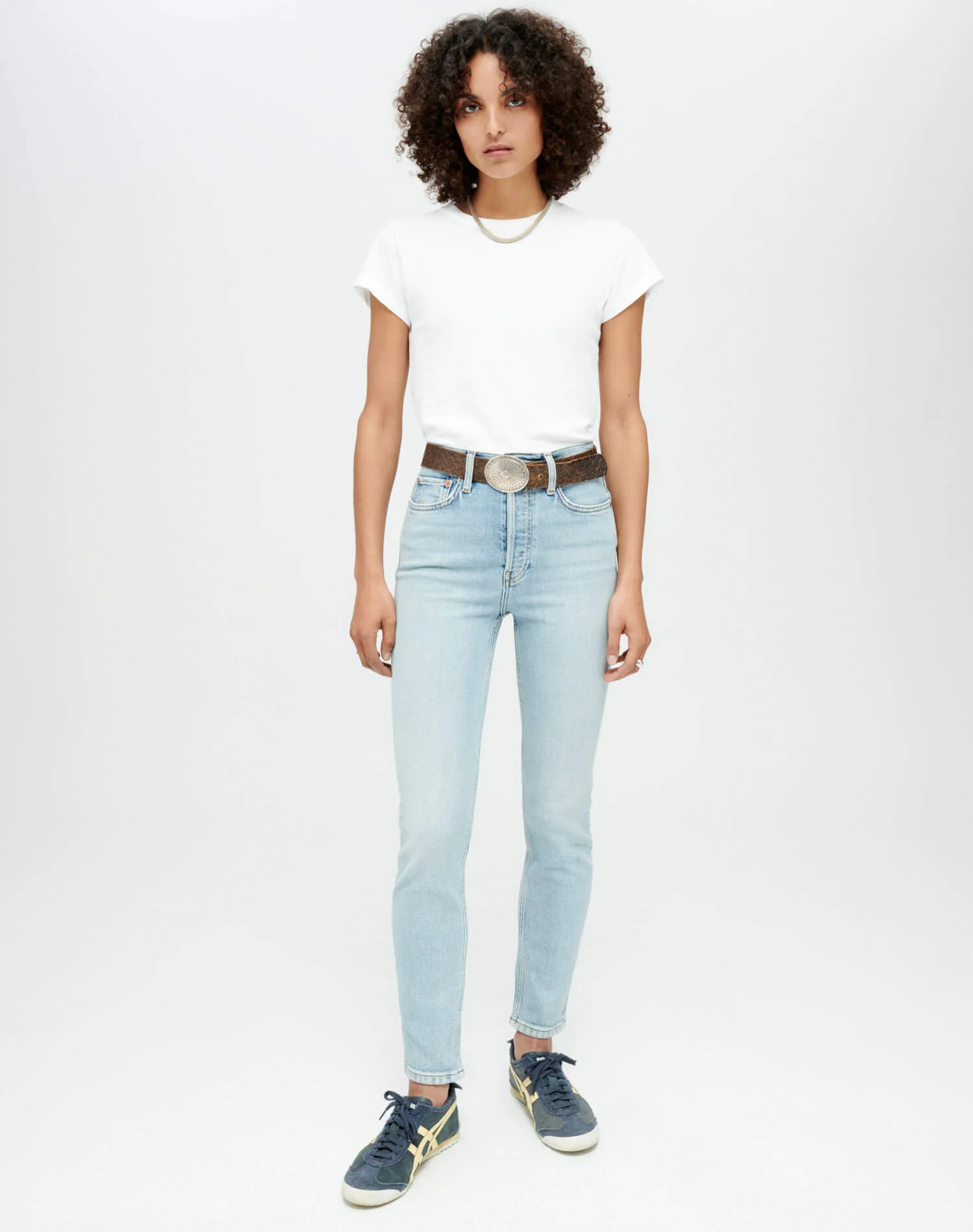 RE/DONE Jeans | Comfort Stretch High Rise Ankle Crop in Mid 90s | RE/DONE