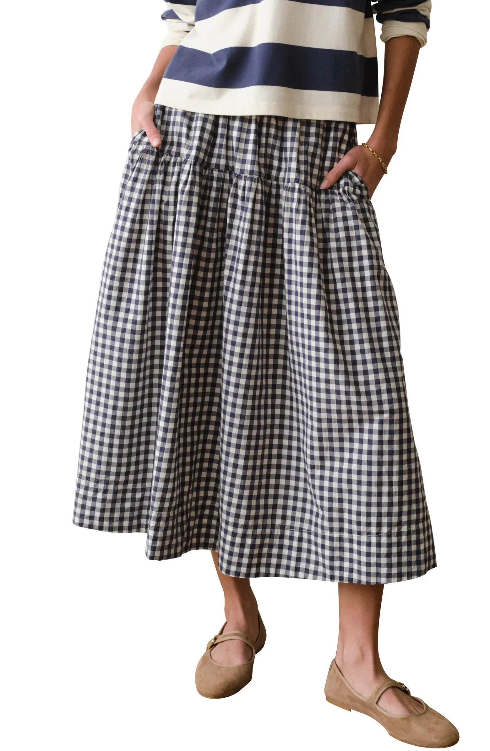 Gia Pima Cotton Gingham Skirt | Nordstrom