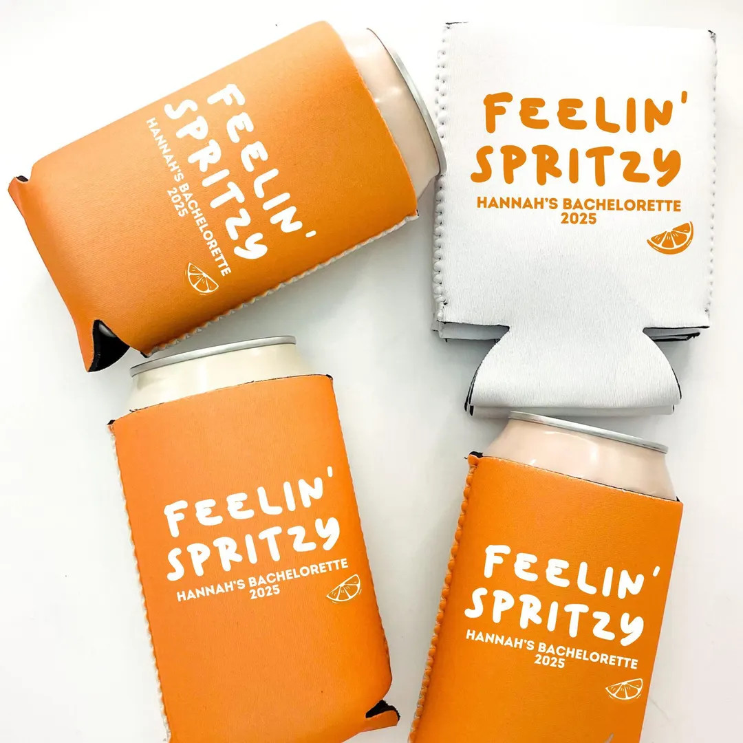 Spritz Cocktail Bachelorette Can Coolers | Love at First Spritz | Feeling Spritzy | Orange Bachel... | Etsy (US)
