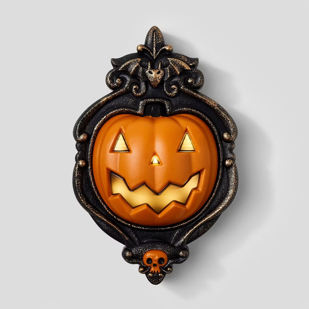 10" Animated Pumpkin Door Knocker Halloween Decorative Prop - Hyde and EEK! Boutique™: Light-Up... | Target