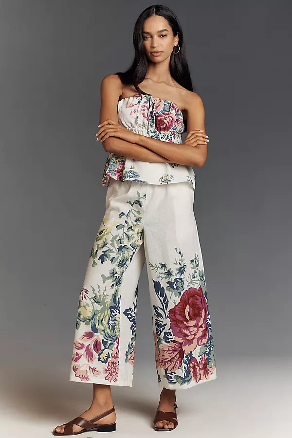 The Somerset Pull-On Pants: Printed Linen Cotton Edition | Anthropologie (US)