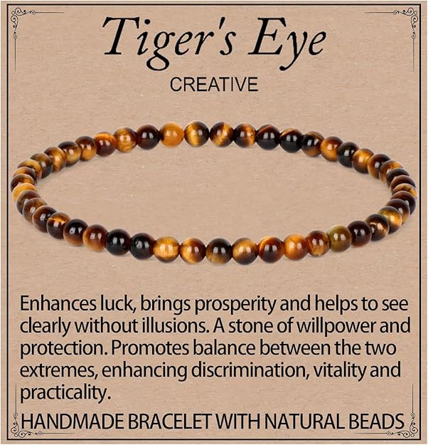 LPBeads Handmade Natural Gemstone Stretch Elastic Bracelet Healing Crystal Round Stone Beads Jewe... | Amazon (US)