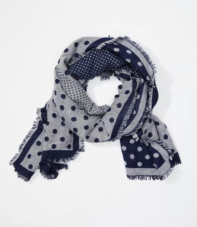 Dotted Cozy Reversible Scarf | LOFT | LOFT
