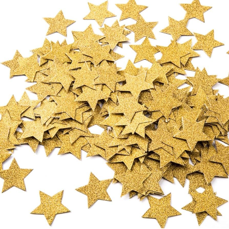 MOWO Glitter Five Stars Paper Confetti, Wedding Party Decor and Table Decor, 1.2’’ in Diamete... | Amazon (US)