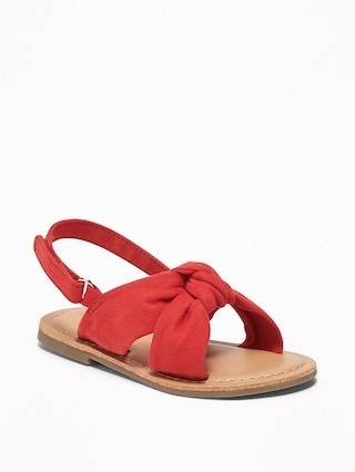 Twisted Faux-Suede Sandals For Toddler Girls | Old Navy US