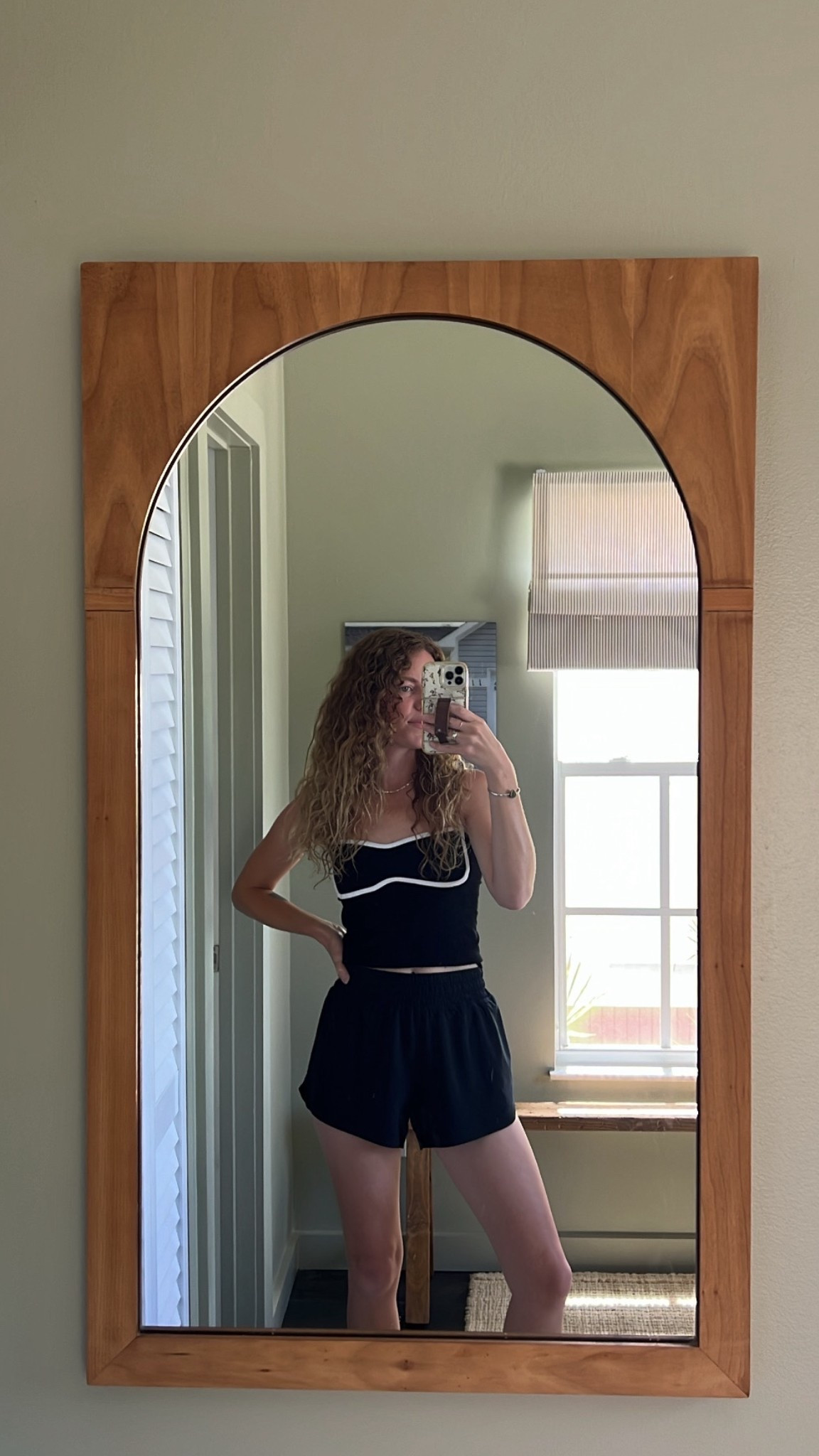 Obsessed with this cutie tank from Anthro! & these shorts are actually just Amazon. I got them in two colors. They are exactly what I look for in athletic shorts!! 