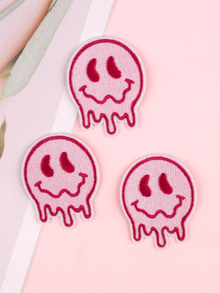 3pcs Expression Embroidered Iron-on Patch, Modern Polyester DIY Clothing Accessory For Decoration | SHEIN