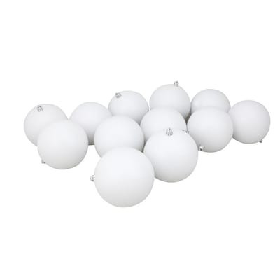 Northlight  12-Pack White Plastic Ball Indoor Ornament Set Shatterproof | Lowe's