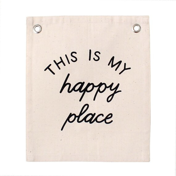 This is My Happy Place Banner  Canvas Flag  Home Office - Etsy | Etsy (US)