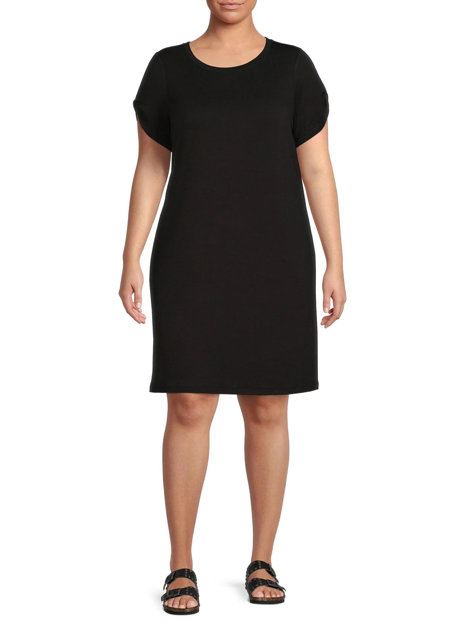 Terra & Sky Women's Plus Size Twisted T-Shirt Dress | Walmart (US)
