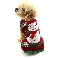 NACOCO Dog Snow Sweaters Snowman Sweaters Xmas Dog Holiday Sweaters New Year Christmas Sweater Pet C | Amazon (US)