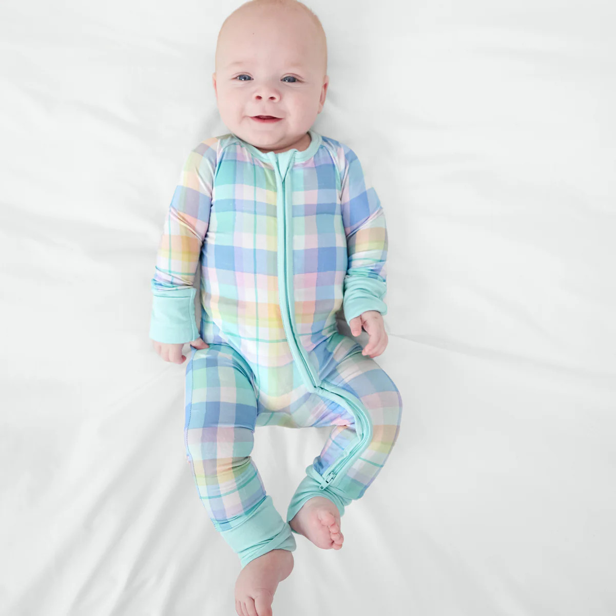 Pastel Plaid Zippy | Little Sleepies