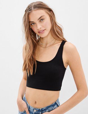 AE Super Cropped Scoop Neck Cami | American Eagle Outfitters (US & CA)