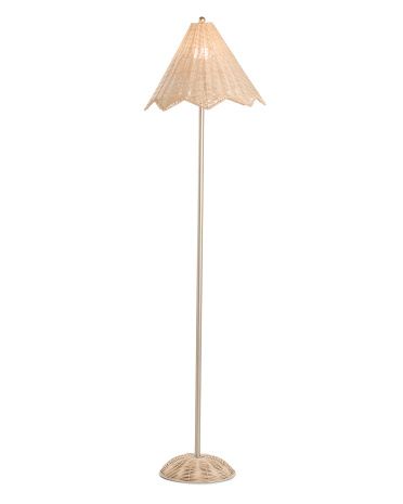 Scalloped Rattan Floor Lamp | Marshalls