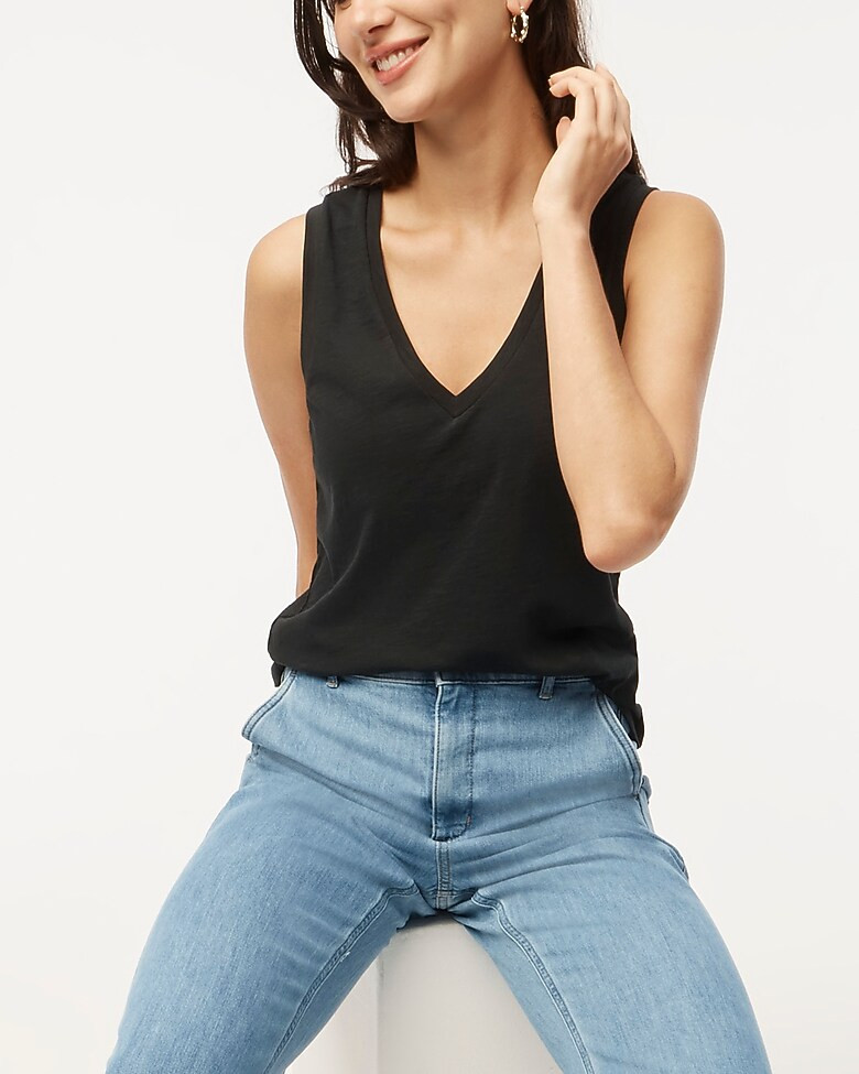 Vintage slub cotton V-neck tank top | J.Crew Factory