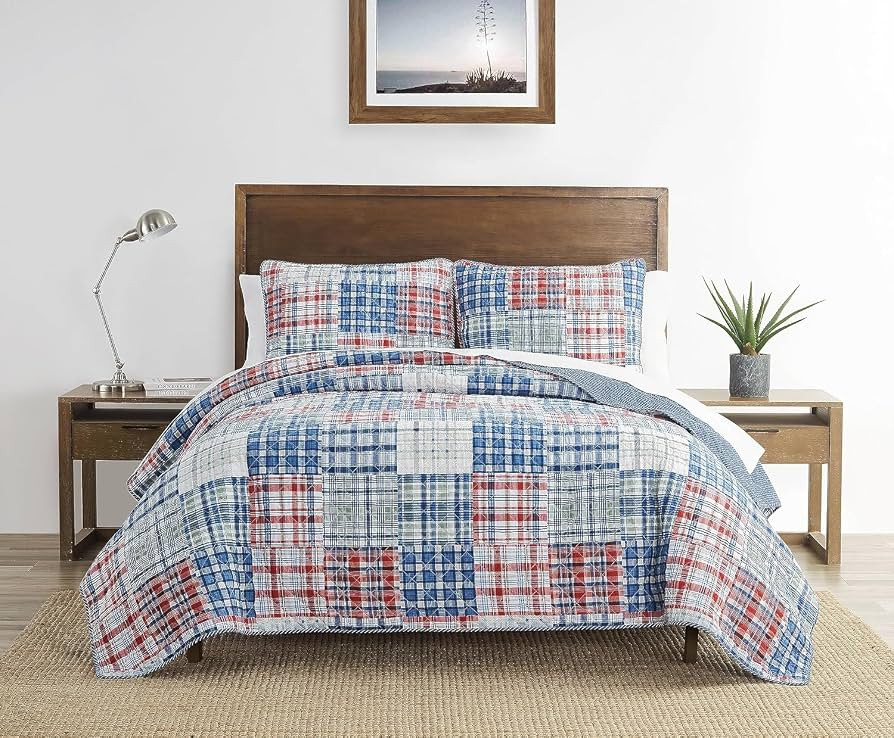 Nautica - Twin Quilt Set, All Season Cotton Home Bedding (Raeford Blue, Twin) | Amazon (US)