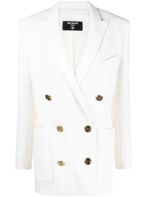 double-breasted twill blazer | Farfetch Global