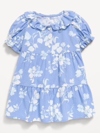 Printed Puff-Sleeve Tiered Swing Dress for Baby | Old Navy (CA)