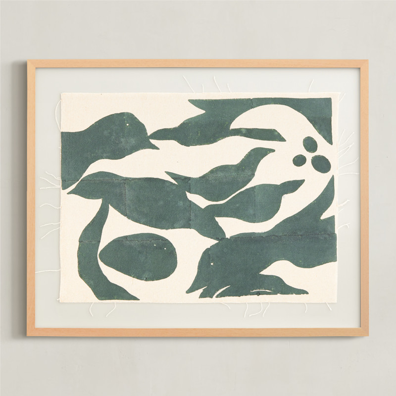 "Swimming Birds" - Textile Art by Mary Ketch. | Minted