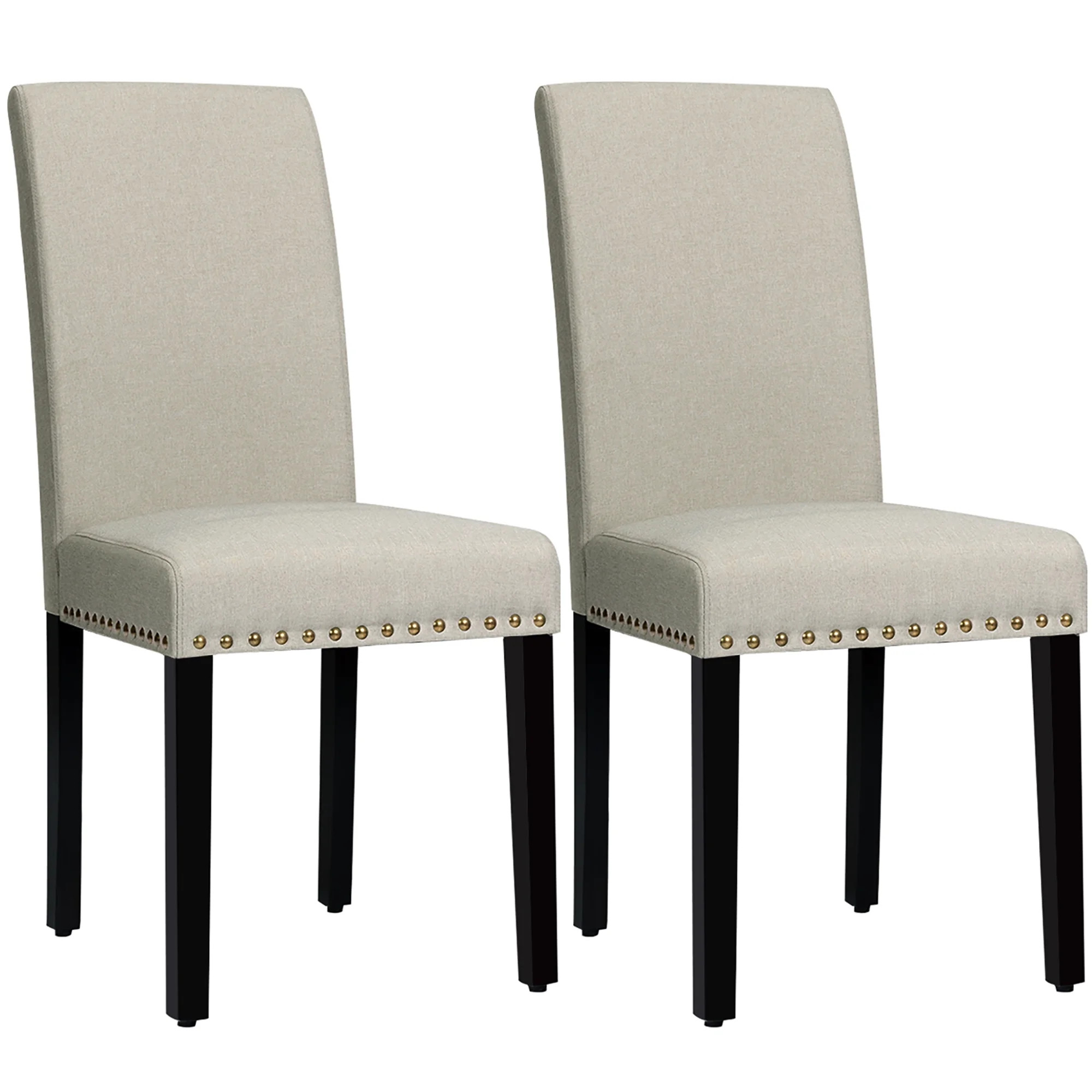 Costway Set of 2 Fabric Dining Chairs Upholstered with Nailhead Trim | Walmart (US)