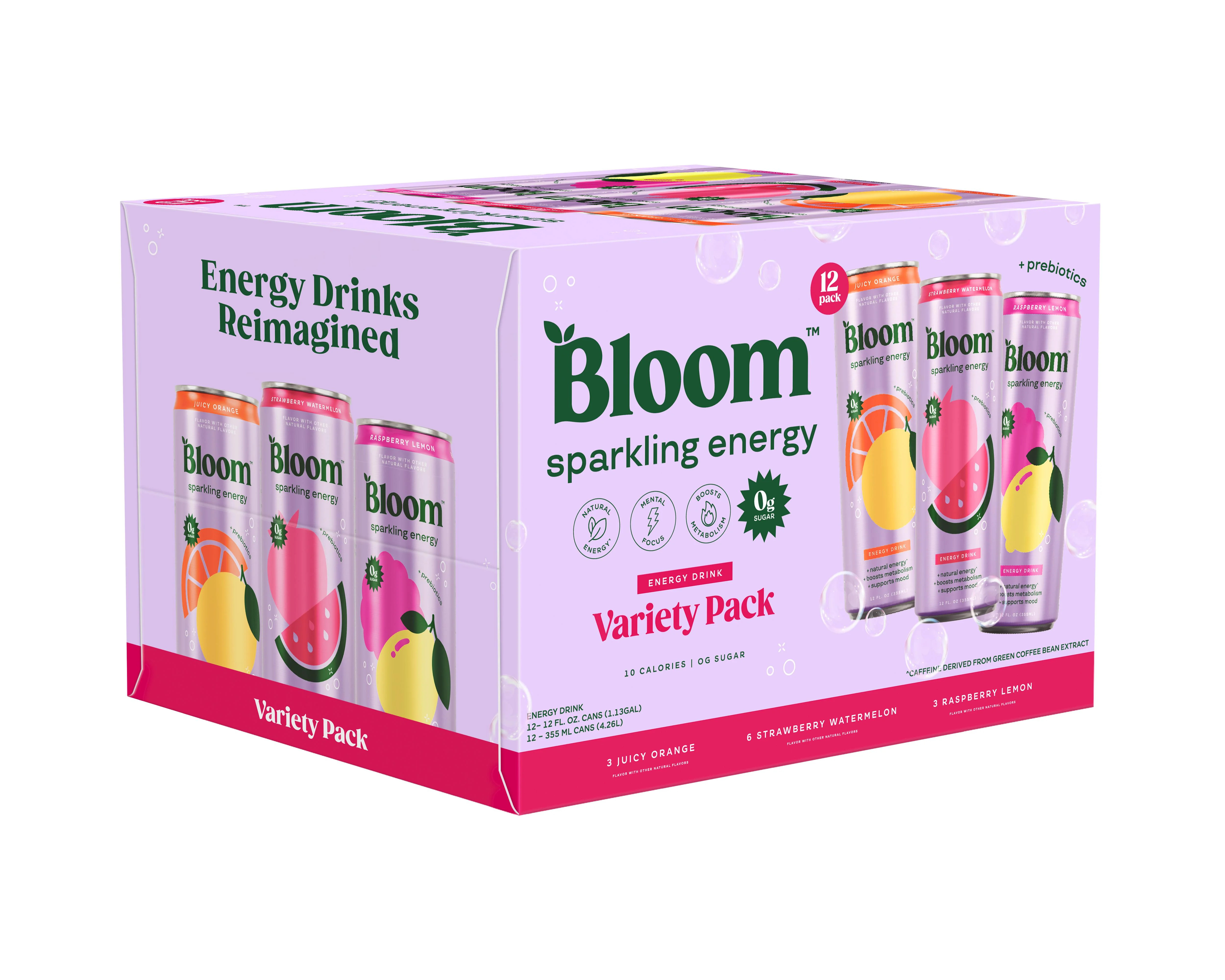 Bloom Sparkling Energy Variety 12 Pack, 12 FL OZ Cans | Walmart (US)