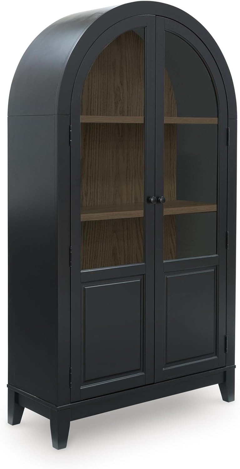 Signature Design by Ashley Dagandale Casual Accent Cabinet with Shelf, Black & Light Brown | Amazon (US)