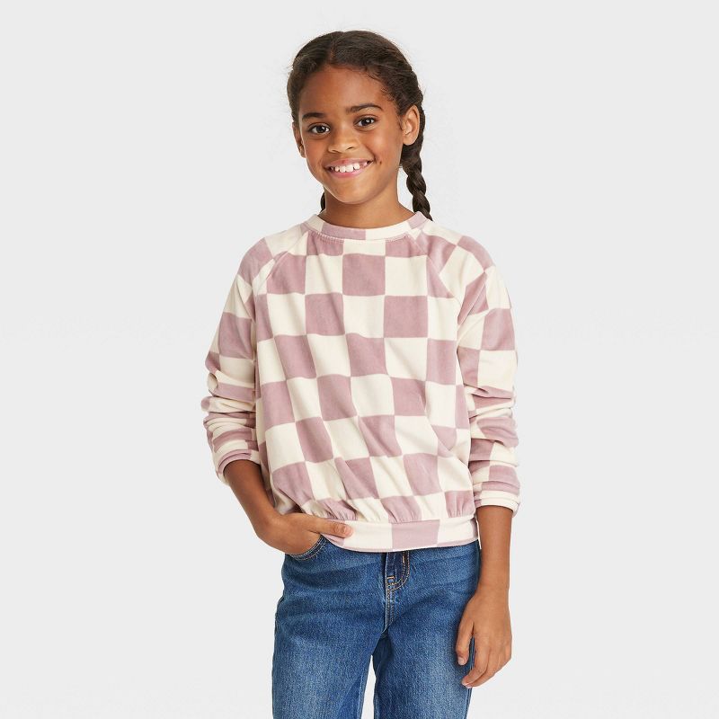 Girls' Crewneck Micro Fleece Pullover Sweatshirt - Cat & Jack™ | Target