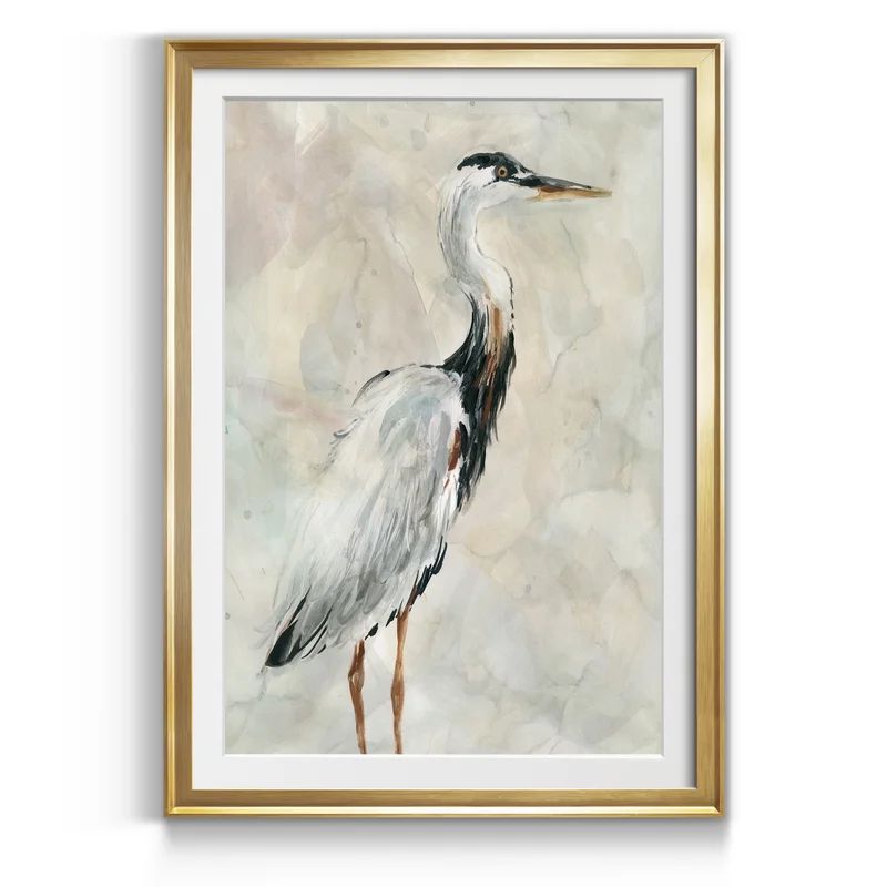 Crane At Dusk I Framed On Paper Painting | Wayfair North America