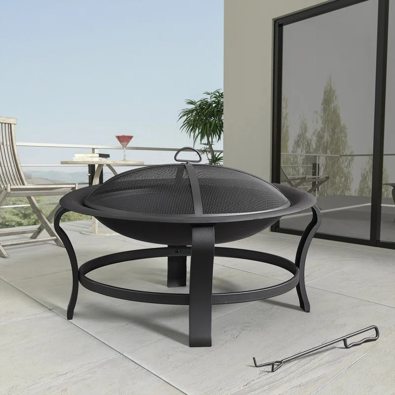 Brishti Elevated Steel Wood Burning Fire Pit | Wayfair North America